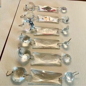 6 Vintage Crystal Prism chandelier drops